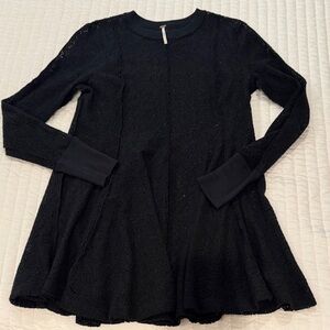Free People Black Sweater Long Sleeve Dress/Tunic